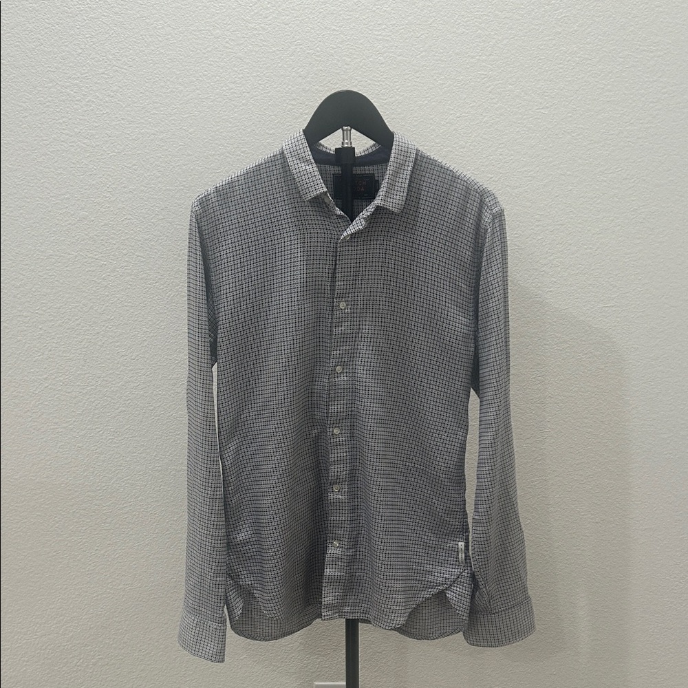Scotch & Soda Blue and White Checkered Shirt
